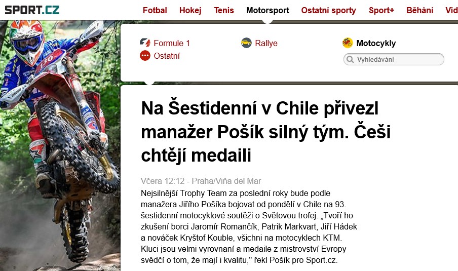 ISDE 2018 sport.cz