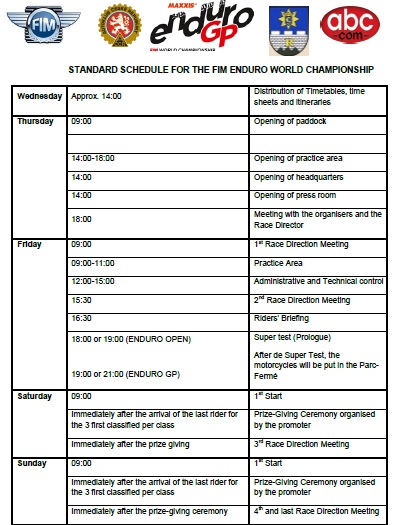 time schedule gp